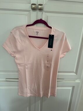 Tommy Hilfiger Light Pink V-Neck Short Sleeve Tee
